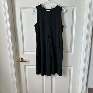 J. Jill Black Jersey Sleeveless Tank Pocket Midi Dress Size S